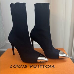 Louis Vuitton Black Sock Ankle Boots